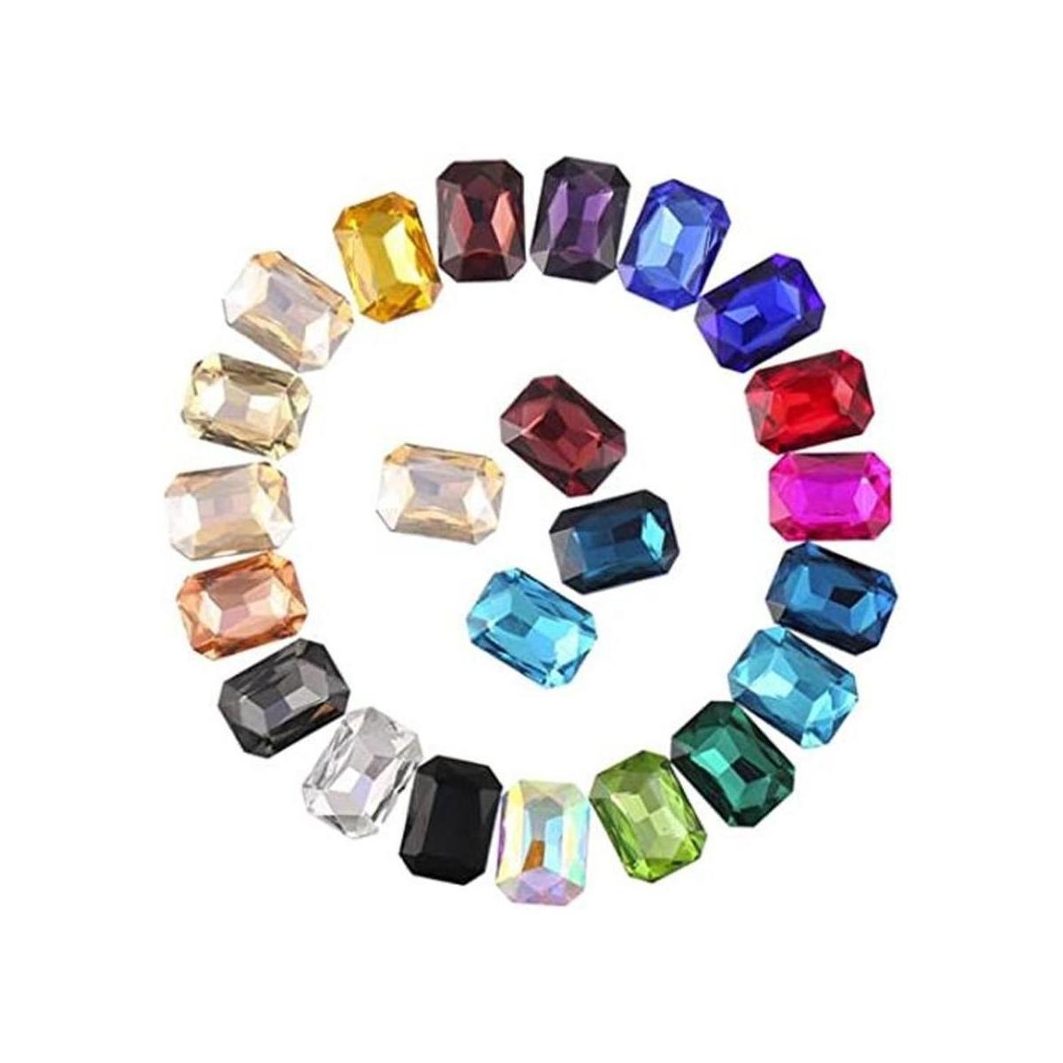 50 piezas de coloridos cristales rectangulares con