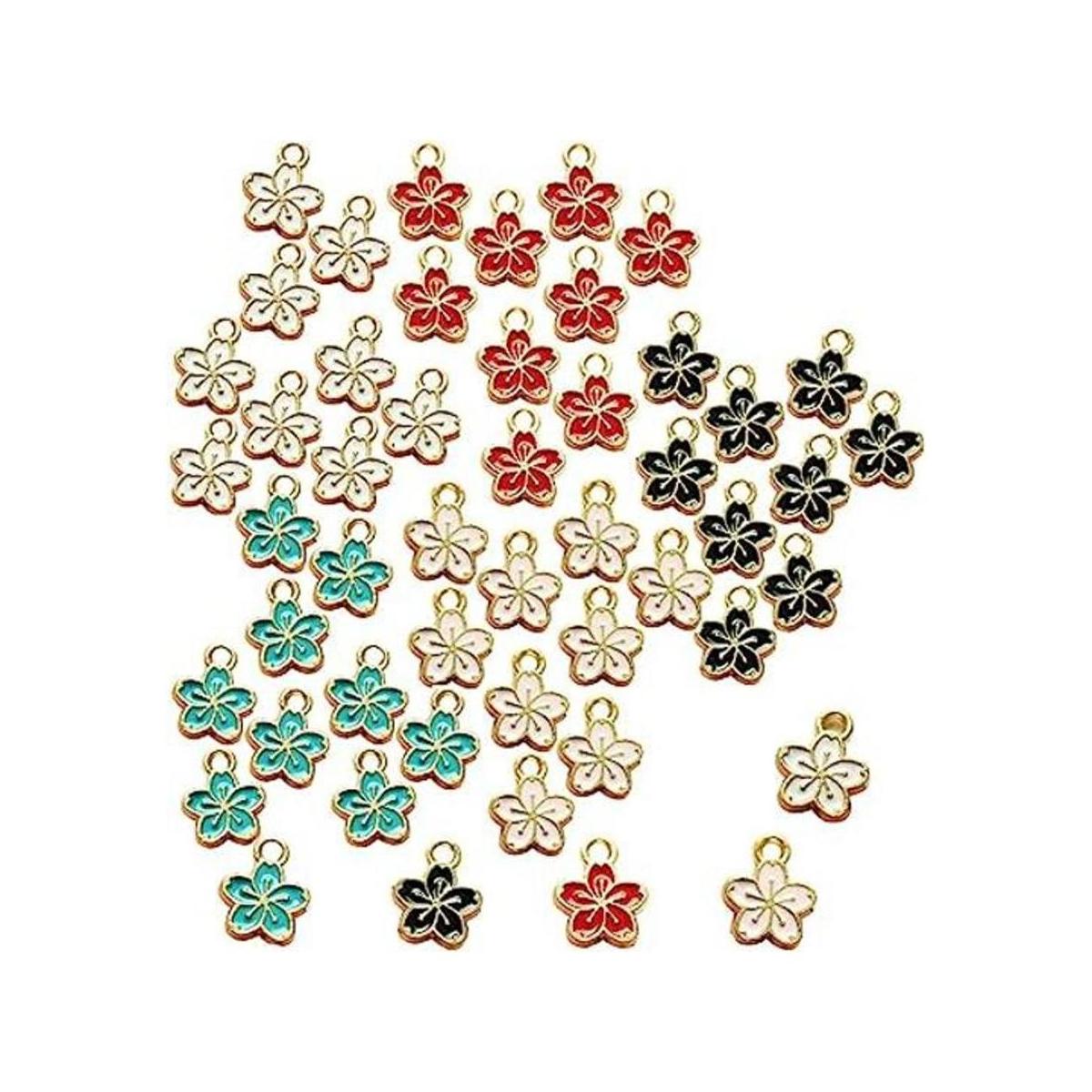 50 piezas surtidos de 5 colores Sakura flor joyería