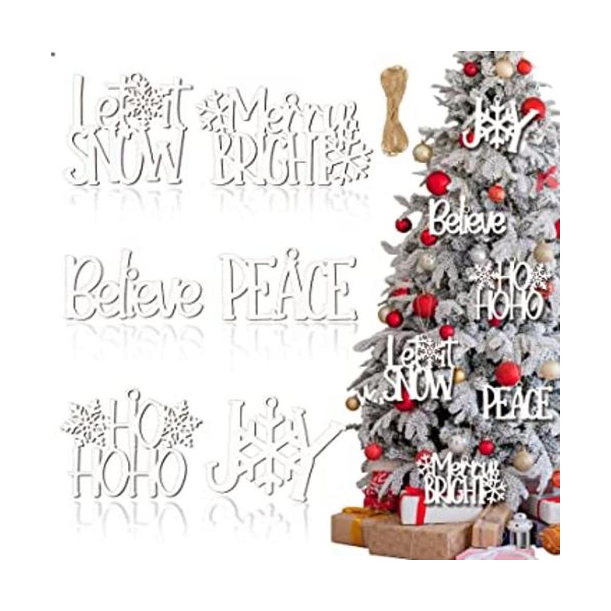 6 piezas de decoración de pared de Navidad colgante de