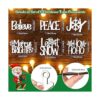 6 piezas de decoración de pared de Navidad colgante de_2