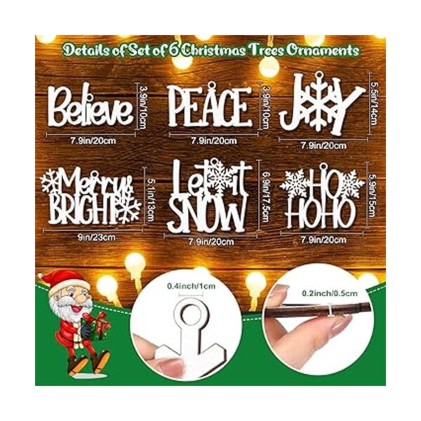 6 piezas de decoración de pared de Navidad colgante de_2