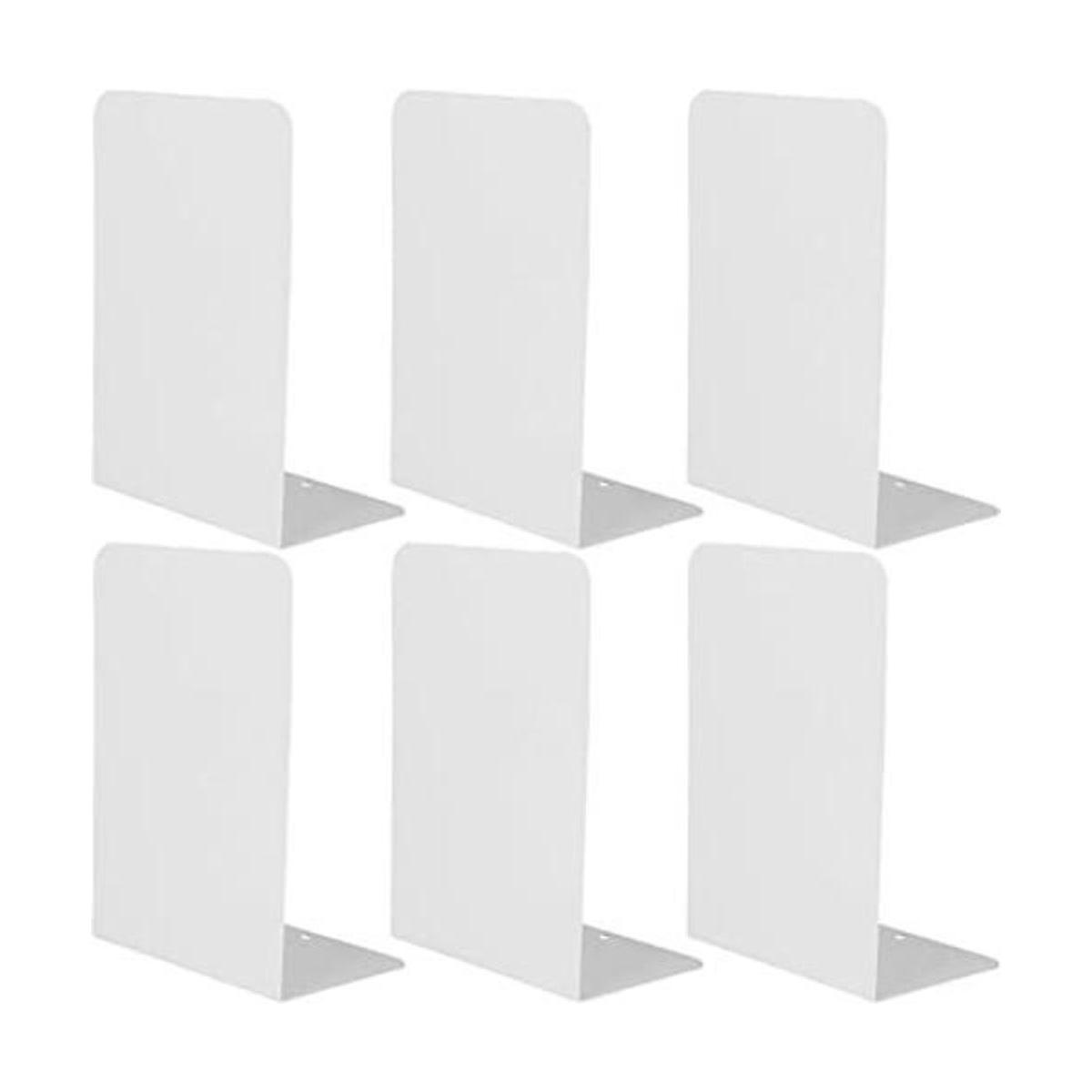 6 sujetalibros de metal blanco sujetalibros para