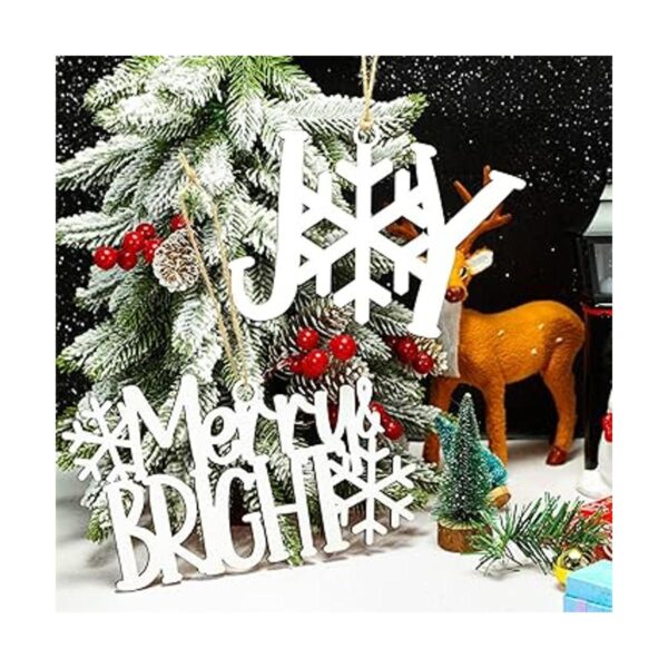 6 piezas de decoración de pared de Navidad colgante de_3