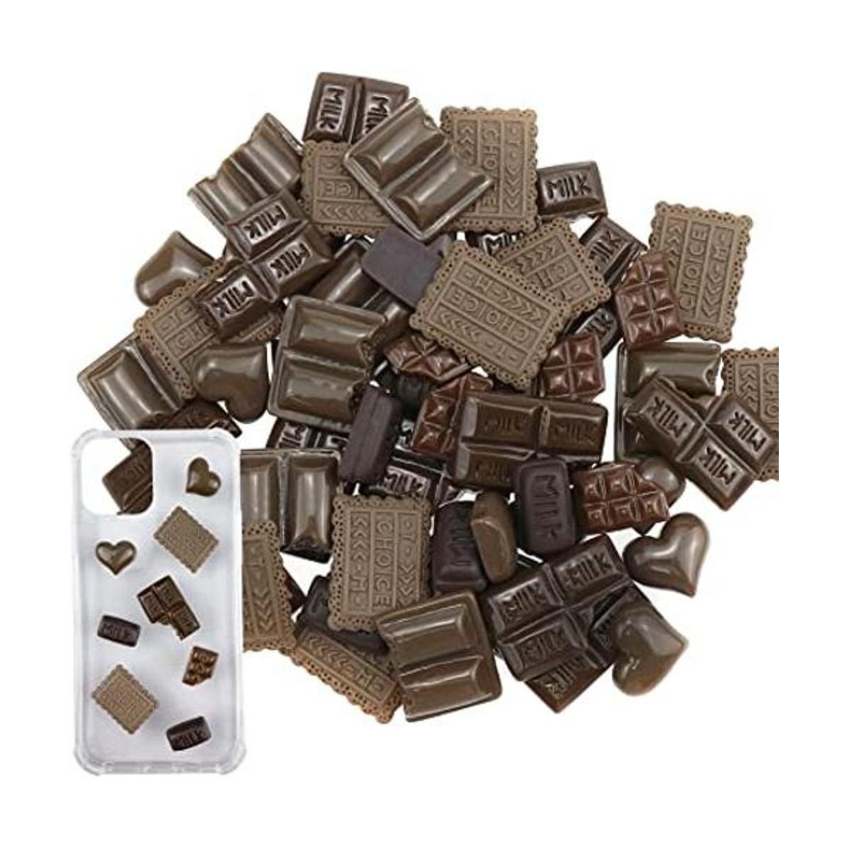 60 piezas de imitación de resina de chocolate con parte