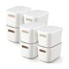8 cubos de almacenamiento de plástico con tapas caja de_1