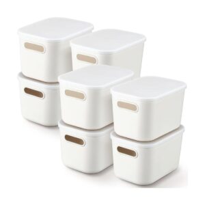 8 cubos de almacenamiento de plástico con tapas caja de_1