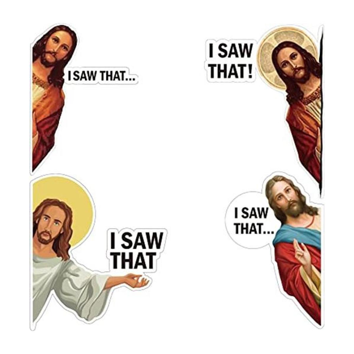 8 calcomanías de Jesús I Saw That PET Jesús calcomanías