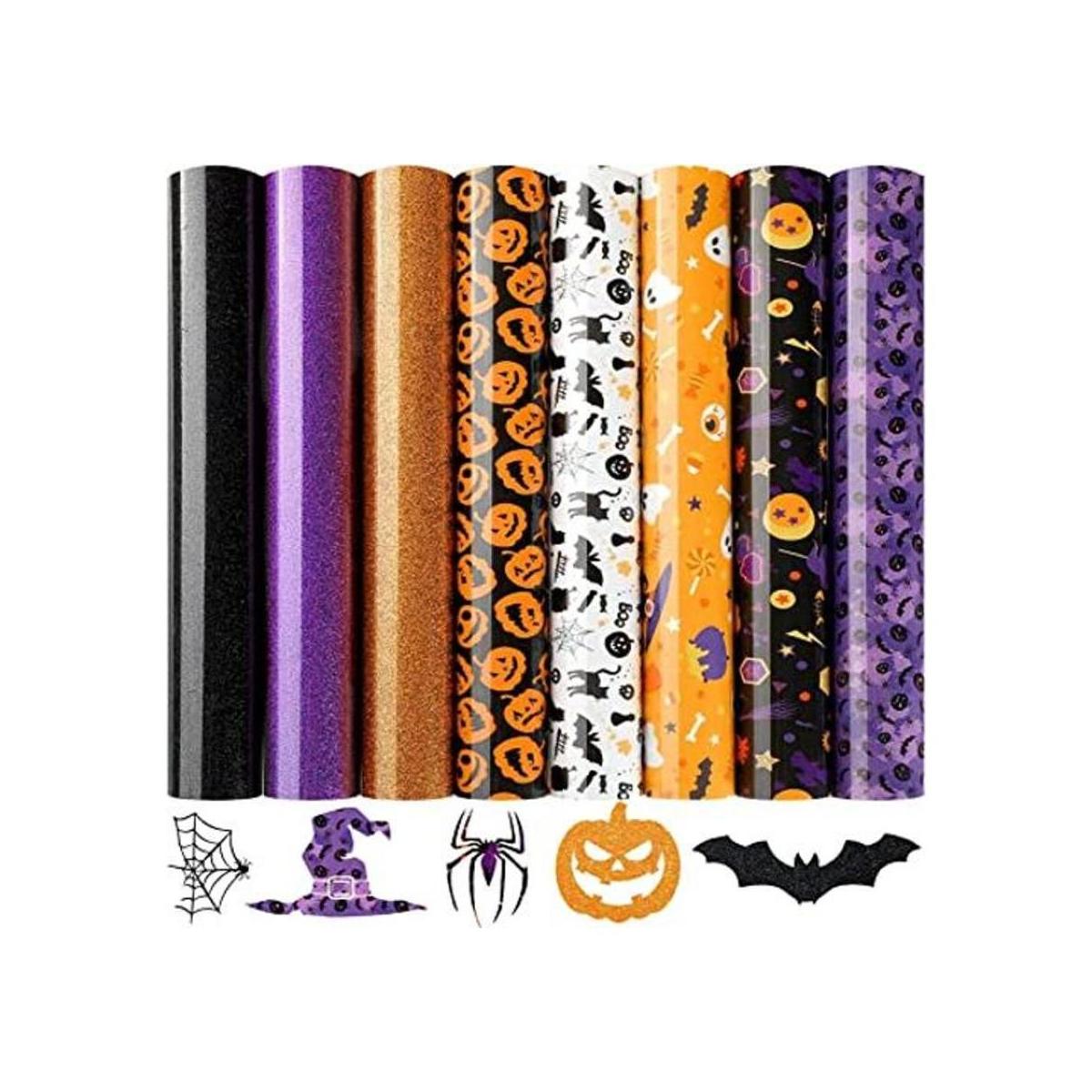 8 hojas de vinilo de transferencia de calor de Halloween