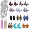 9 piezas de pendientes con diseño de estrella y luna_1