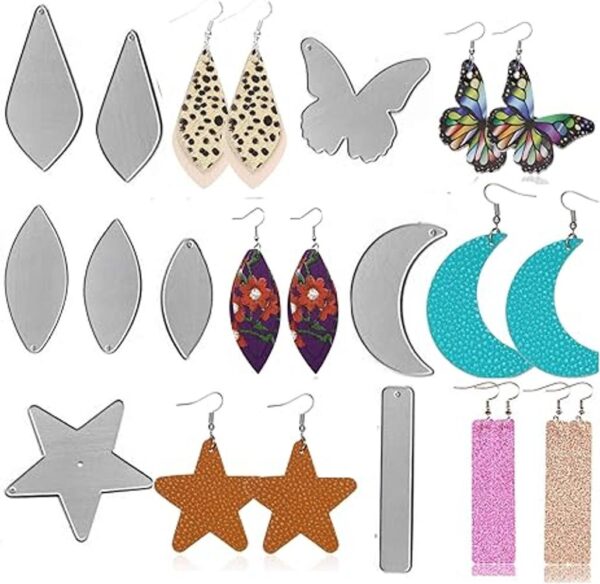 9 piezas de pendientes con diseño de estrella y luna_4
