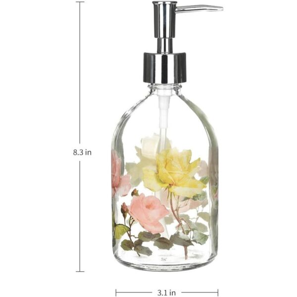 A Ting Dispensador de jabón de vidrio floral y mariposa