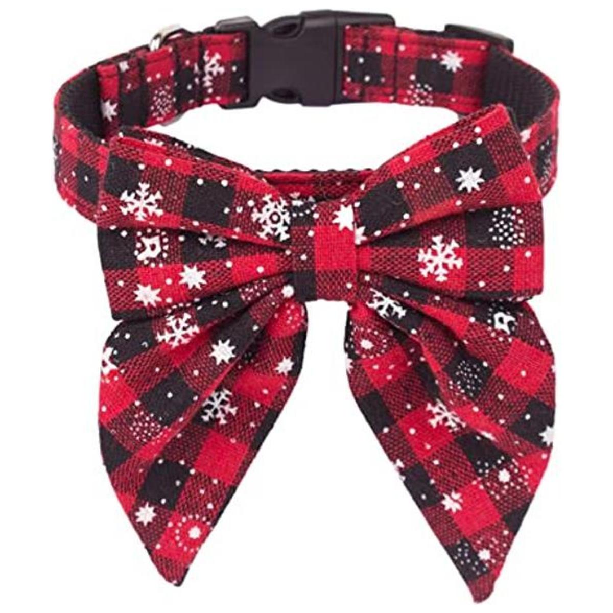 ADOGGYGO Collar de Navidad para perro con lazo collar de