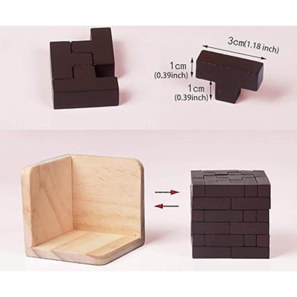 AHYUAN Rompecabezas de madera con forma de T