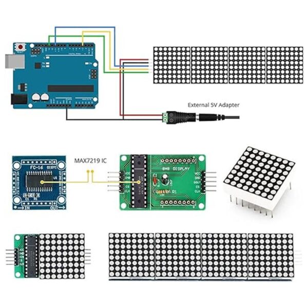 ALAMSCN MAX7219 Módulo de matriz de puntos 32x8 4 en 1_3