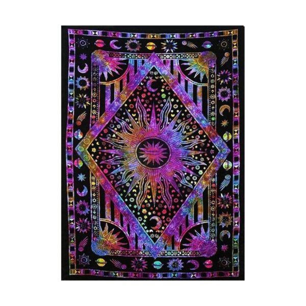 ANJANIYA Tapiz teñido con amarres diseño celestial de_2