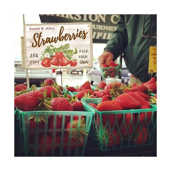 ANJOOY Sweet Juicy Strawberries Pick Your Own Letrero de