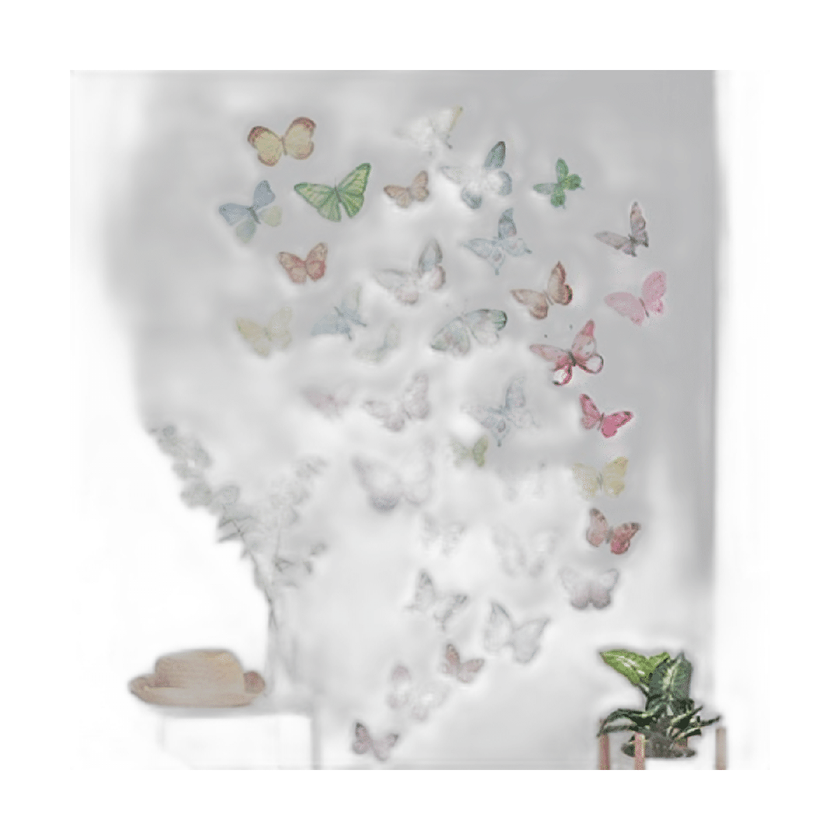 AOWDIAO Calcomanías de pared de mariposa de acuarela para
