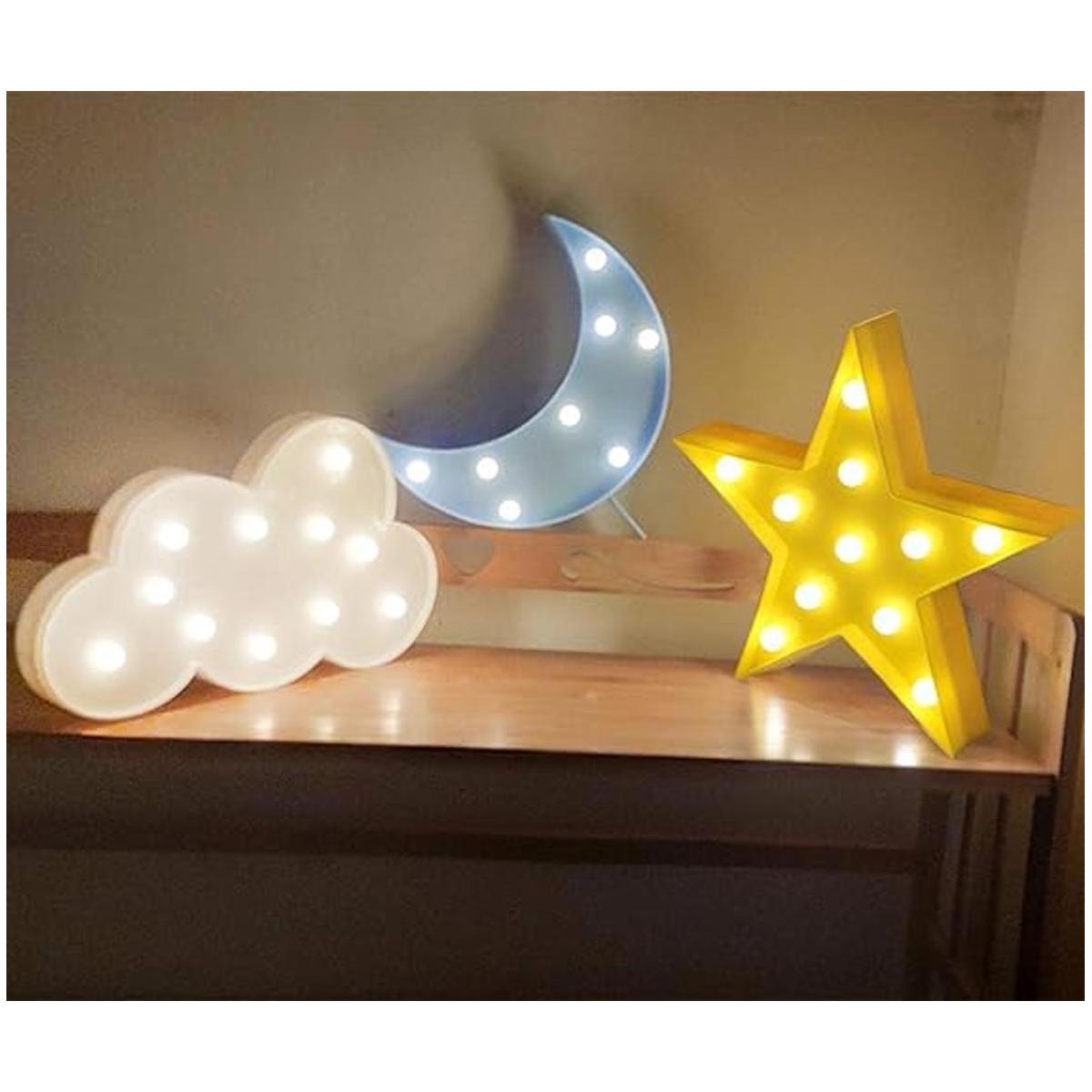 AUSAYE 3 luces LED decorativas de noche de luna creciente