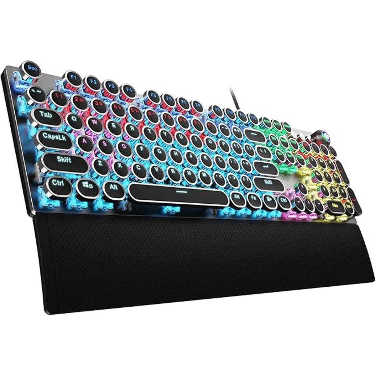 AULA Teclado mecánico para juegos F2088 estilo máquina de