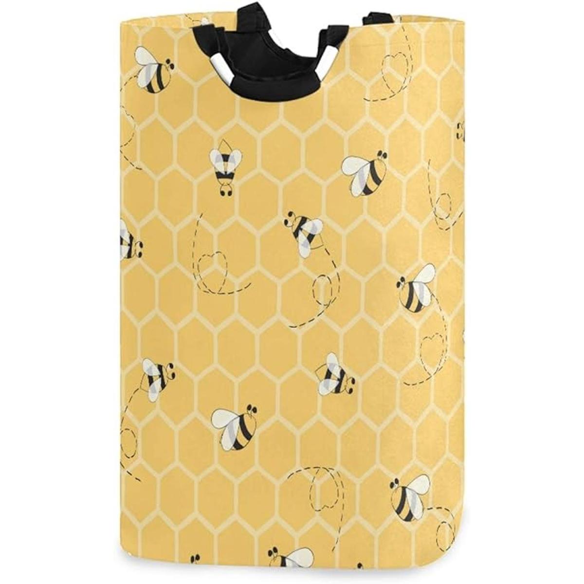 AUUXVA Ombra Cesta de colmena amarilla con diseño