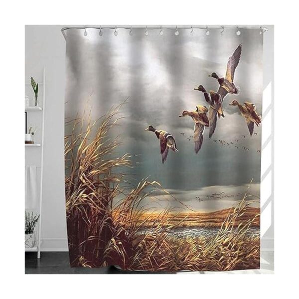 Abaysto Cortina de ducha para baño diseño de patos