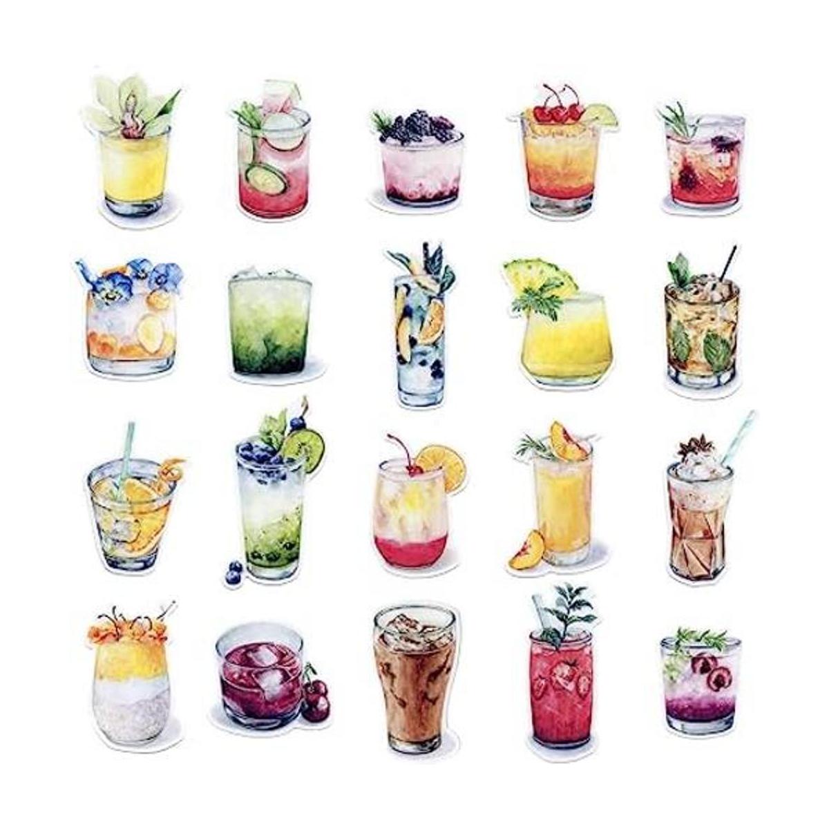 Acuarela dulces bebidas hielo bebidas DIY planificador