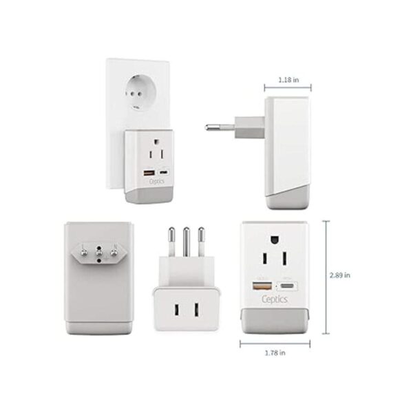 Adaptador de viaje de Italia QC 3.0 y PD de Ceptics USB_4