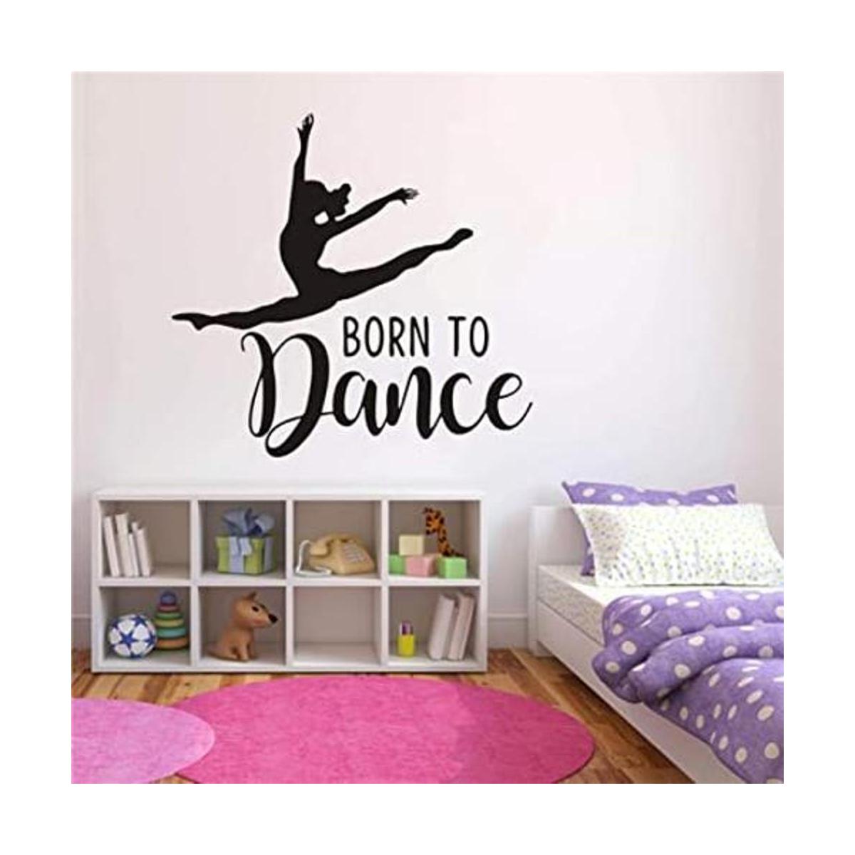 Adhesivo decorativo para pared diseño de chica con bailes