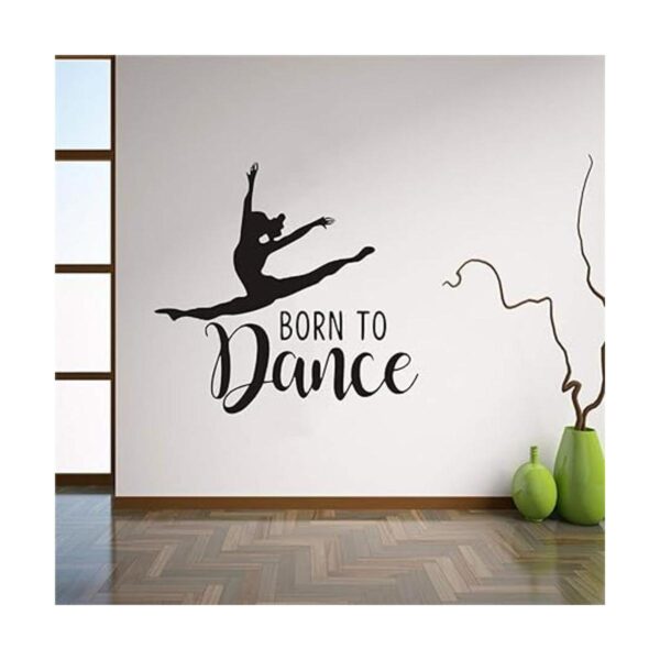 Adhesivo decorativo para pared diseño de chica con bailes