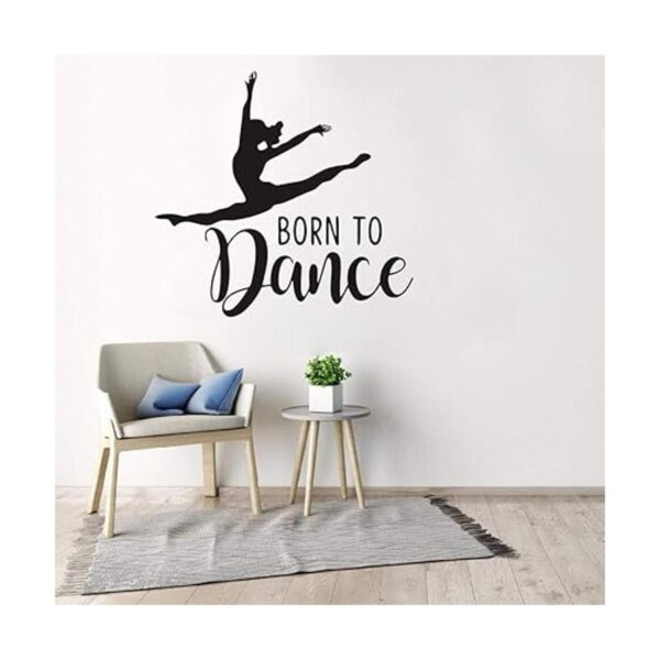 Adhesivo decorativo para pared diseño de chica con bailes