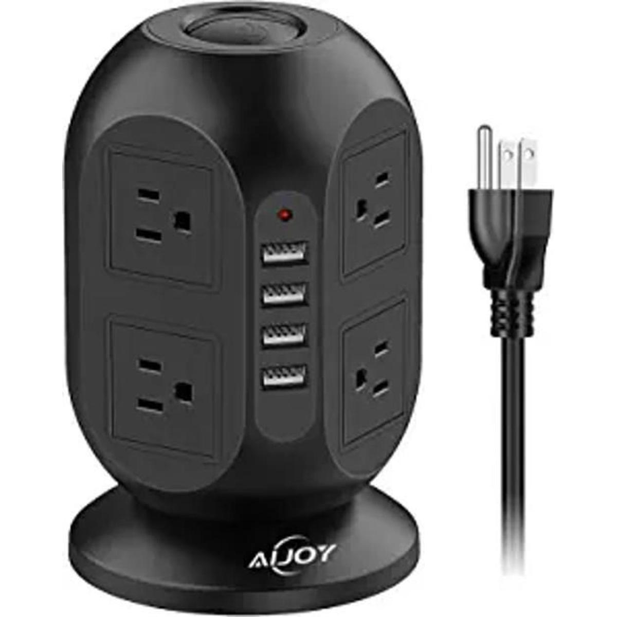 AiJoy Torre de regleta con puertos USB protector de