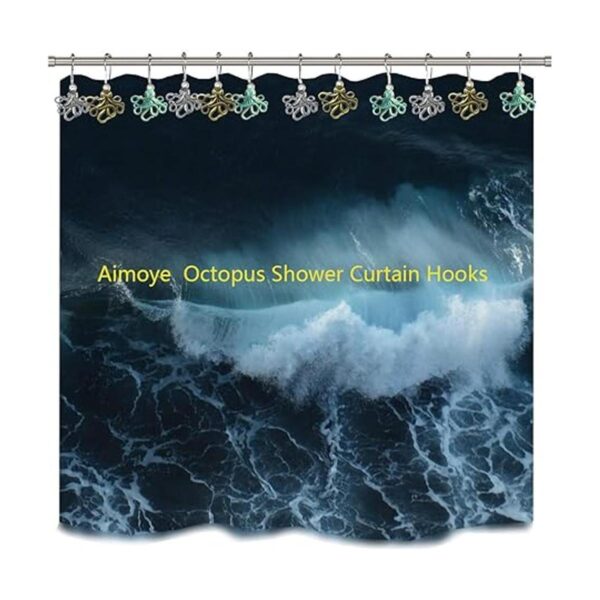 Aimoye Octopus Ganchos decorativos para cortina de ducha_5