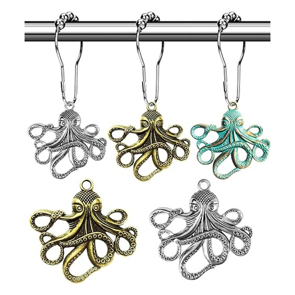 Aimoye Octopus Ganchos decorativos para cortina de ducha