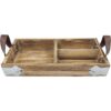 Stonebriar Bandeja rectangular de madera dividida con asas_2