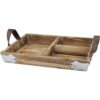 Stonebriar Bandeja rectangular de madera dividida con asas_1