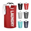 Mziart Bolsa para lavandería plegable con manijas de