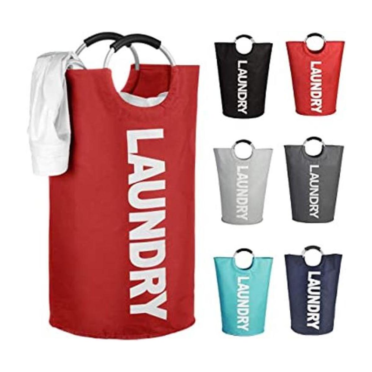 Mziart Bolsa para lavandería plegable con manijas de