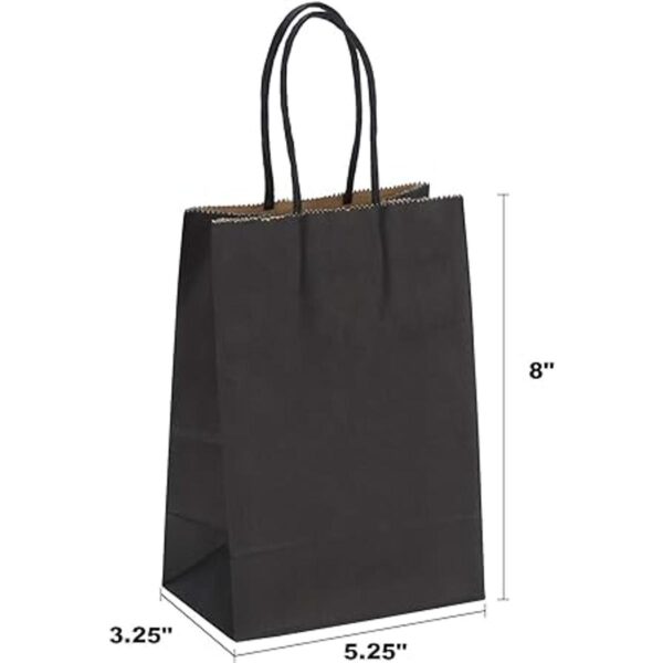 Ronvir 100 bolsas de regalo negras de 5.25 x 3.25 x 8_2