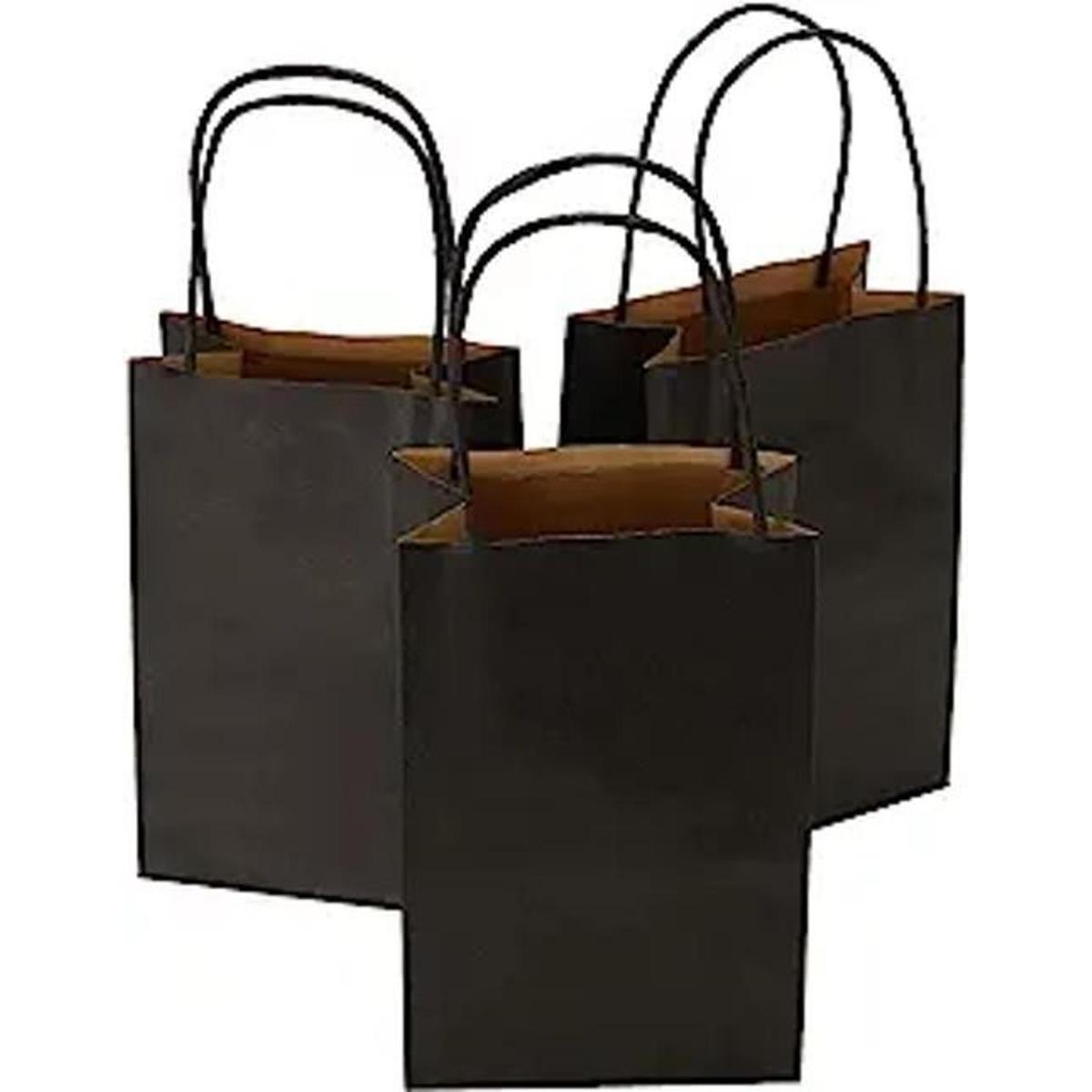 Ronvir 100 bolsas de regalo negras de 5.25 x 3.25 x 8