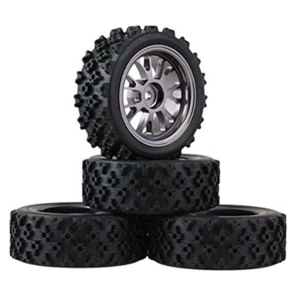 Mxfans Llantas de goma con diseño de flores negras_1