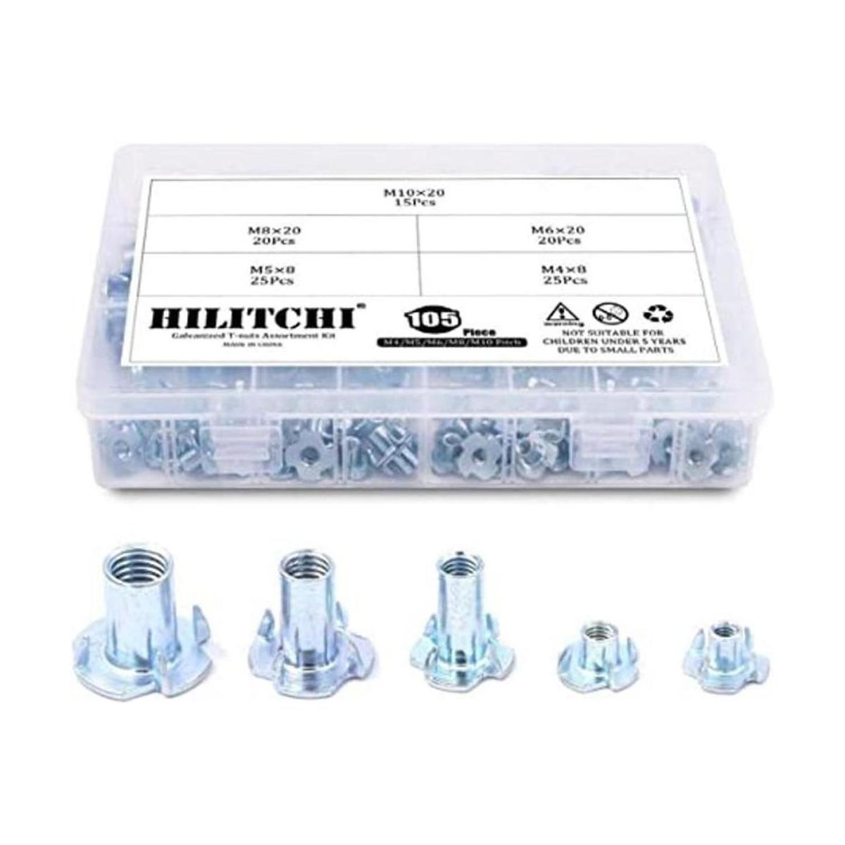 Hilitchi 105 piezas M4 5 6 8 10 Tuerca en T de acero