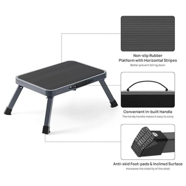 Ollieroo Taburete plegable de metal taburete ancho de un_2