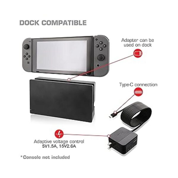 Nyko AC Power Cord Dock Compatible 6.5Ft. 15V 2.6 Amp_2