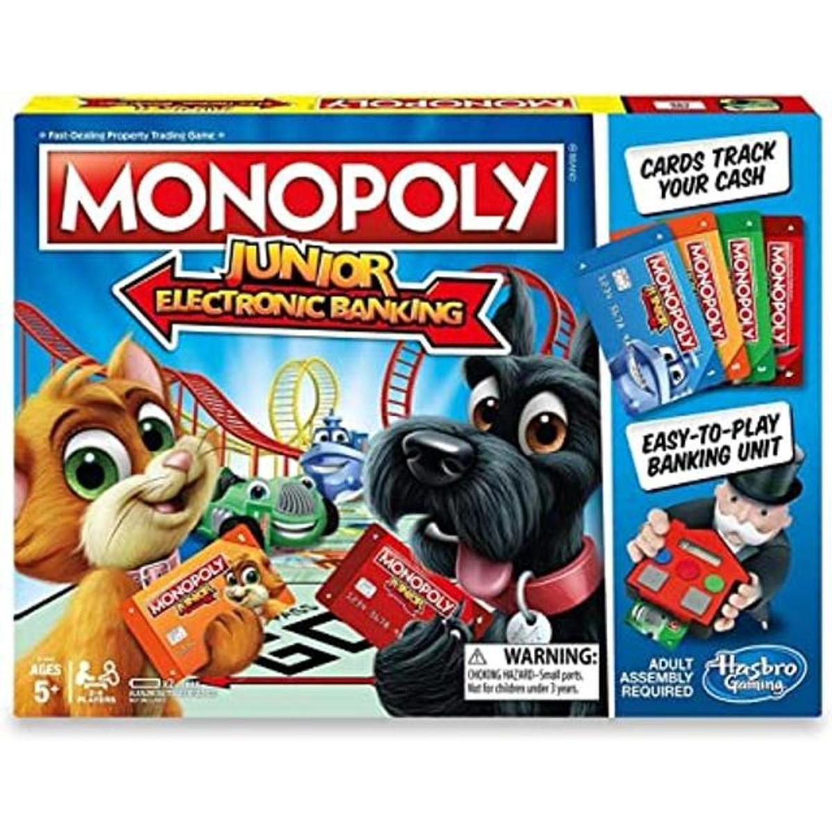 Monopoly Junior Juego de mesa banca electrónica MarrónA