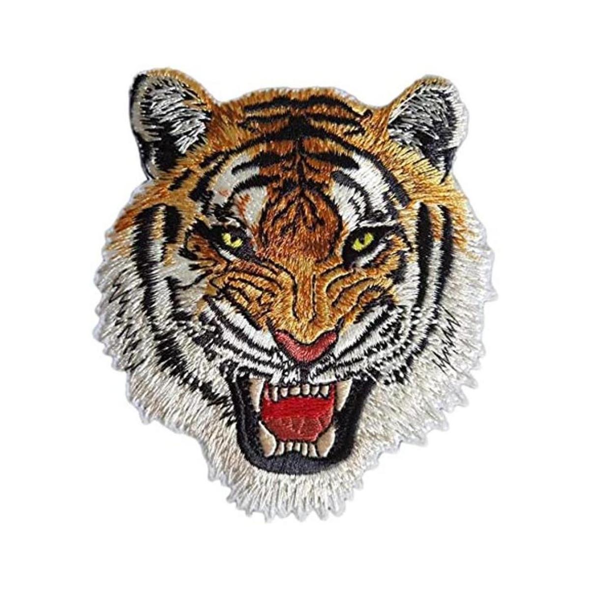 Lorigun 2 parches bordados para planchar de tigre parches