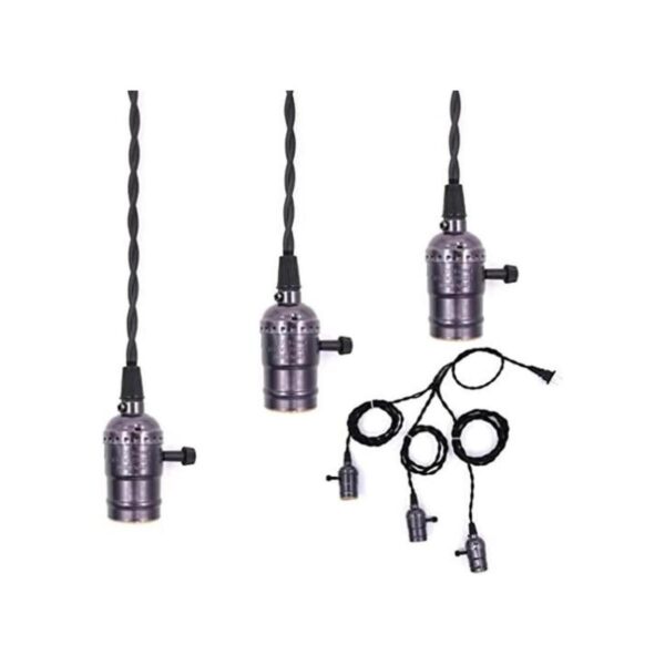 Swpeet Cable de luz colgante vintage triple con_1