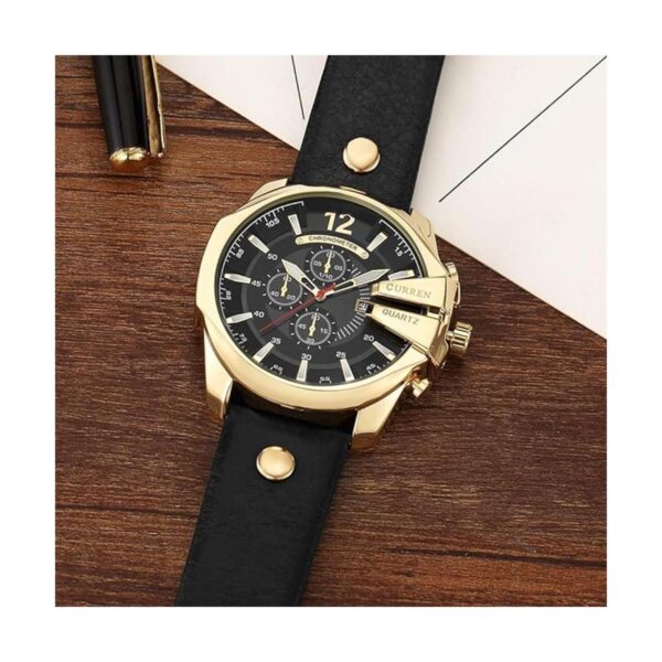 Curren Relojes de lujo para hombre correa de cuero de