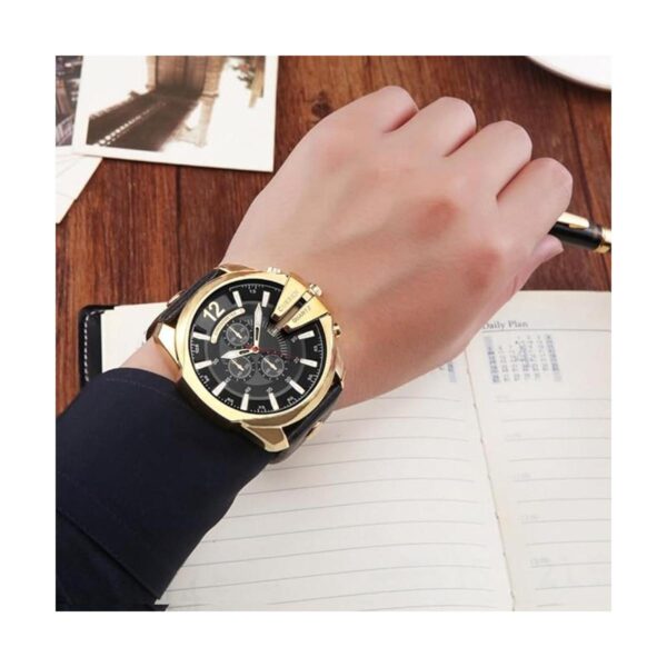Curren Relojes de lujo para hombre correa de cuero de