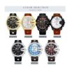 Curren Relojes de lujo para hombre correa de cuero de