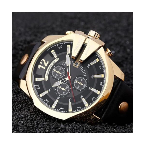 Curren Relojes de lujo para hombre correa de cuero de